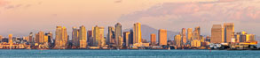 San Diego City Skyline at Sunset, viewed from Point Loma, panoramic photograph. California, USA. Image #36650