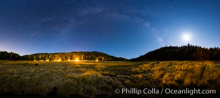 Moon and Milky Way over Palomar Mountain State Park