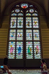 Stained glass in entrance hall, Rijksmuseum, Amsterdam. Holland, Netherlands, natural history stock photograph, photo id 29457