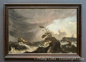 Warships in a Heavy Storm, Ludolf Bakhuysen, c. 1695 Oil on canvas, h 150cm  w 227cm, Rijksmuseum, Amsterdam, Holland, Netherlands