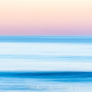 Windansea Waves and Earthshadow, abstract, motion blur and pre-dawn earthshadow colors