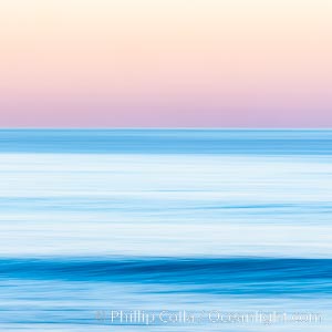 Windansea Waves and Earthshadow, abstract, motion blur and pre-dawn earthshadow colors, La Jolla, California