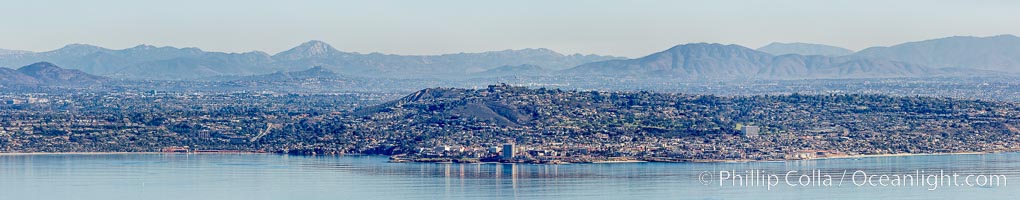 Aerial Panoramic Photograph of La Jolla, Mount Soledad, University City