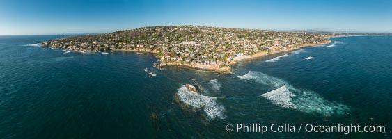 Aerial Panoramic Photo of Bird Rock and La Jolla Coast