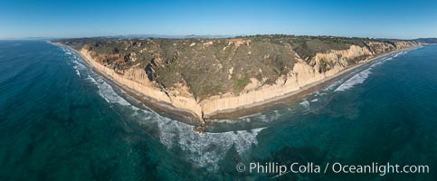 Aerial Panoramic Photo of Torrey Pines, Flat Rock, Torrey Pines State Reserve, San Diego, California