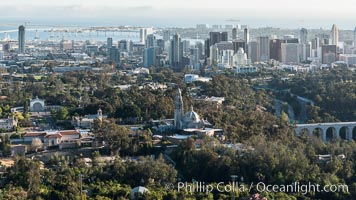 Aerial photo of Balboa Park and Downtown San Diego