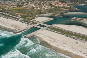 Aerial photo of Batiquitos Lagoon, Carlsbad. The Batiquitos Lagoon is a coastal wetland in southern Carlsbad, California. Part of the lagoon is designated as the Batiquitos Lagoon State Marine Conservation Area, run by the California Department of Fish and Game as a nature reserve