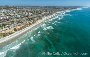 Aerial Photo of Cardiff State Beach and  Underwater Reef System, Encinitas, California