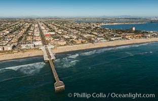 Aerial Photo of Crystal Pier and Garnet Avenue Pacific Beach, San Diego, California