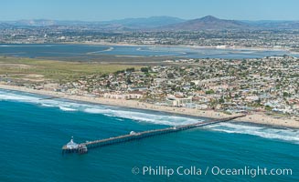 Aerial Photo of Imperial Beach Pier and Coastal Imperial Beach. California, USA, natural history stock photograph, photo id 30703