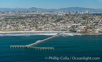 Aerial Photo of Imperial Beach Pier and Coastal Imperial Beach. California, USA, natural history stock photograph, photo id 30705