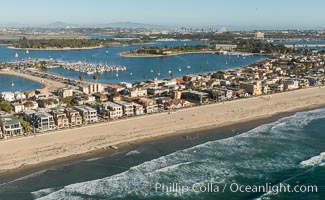 Aerial Photo of Mission Beach and Mission Bay, San Diego, California