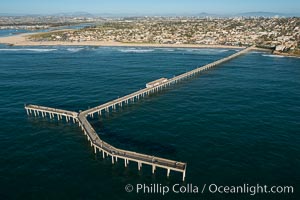 Aerial Photo of Ocean Beach Pier. Ocean Beach Pier, also known as the OB Pier or Ocean Beach Municipal Pier, is the longest concrete pier on the West Coast measuring 1971 feet (601 m) long