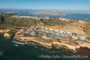 Point Loma Wastewater Treatment Plant and Fort Rosecrans, Point Loma. Opened in 1963, the Point Loma Wastewater Treatment Plant treats approximately 175 million gallons of wastewater per day, generated by 2.2 million residents of San Diego over a 450 square mile area. San Diego Bay, Coronado Island and downtown San Diego are seen in the distance