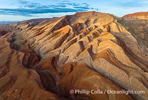 Aerial Photo of Raplee Ridge near Mexican Hat, Utah. Raplee Ridge is a spectacular series of multicolored triangular flatirons near the San Juan River.  Often called "the Raplee Anticline" the geologic structure is in fact better described as a monocline, according to the Utah Geological Survey