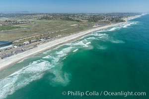 Aerial Photo of Rip Currents off San Elijo State Beach, Cardiff, Encinitas, California