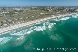 Aerial Photo of Rip Currents off San Elijo State Beach, Cardiff, Encinitas, California