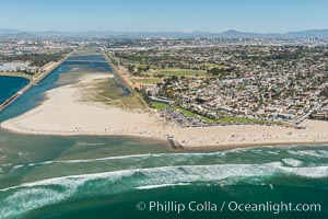 Aerial Photo of San Diego River and Dog Beach