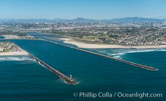 Aerial Photo of San Diego River and Dog Beach