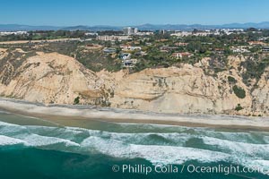 Aerial Photo of San Diego Scripps Coastal SMCA. Blacks Beach and Torrey Pines State Reserve, La Jolla, California