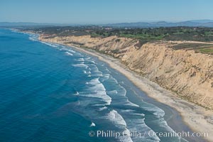 Aerial Photo of San Diego Scripps Coastal SMCA. Blacks Beach and Torrey Pines State Reserve, La Jolla, California