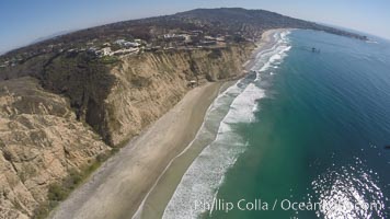 Aerial Photo of San Diego Scripps Coastal SMCA. Blacks Beach and Scripps Pier, La Jolla, California