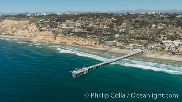 Aerial Photo of San Diego Scripps Coastal SMCA. Scripps Institution of Oceanography Research Pier, La Jolla, California