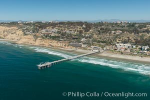 Aerial Photo of San Diego Scripps Coastal SMCA. Scripps Institution of Oceanography Research Pier, La Jolla, California