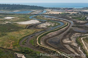 Aerial photo of San Dieguito Lagoon State Marine Conservation Area.  San Dieguito Lagoon State Marine Conservation Area (SMCA) is a marine protected area near Del Mar in San Diego County