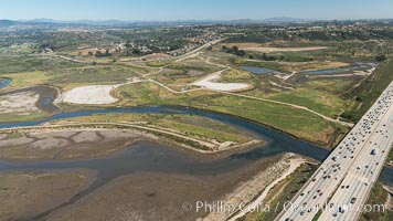 Aerial photo of San Dieguito Lagoon State Marine Conservation Area.  San Dieguito Lagoon State Marine Conservation Area (SMCA) is a marine protected area near Del Mar in San Diego County