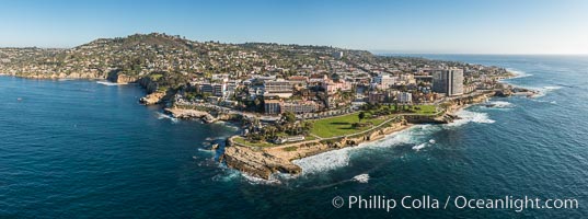 Aerial Photo of Point La Jolla and La Jolla Cove, Boomer Beach, Scripps Park