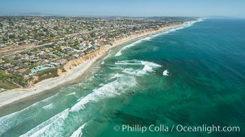 Aerial Photo of Seaside Reef, Cardiff State Beach and Tabletops Reef, Solana Beach, California