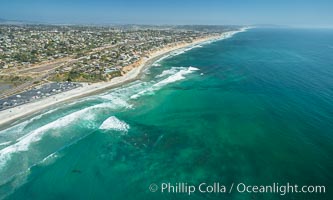 Aerial Photo of Seaside Reef, Cardiff State Beach and Tabletops Reef, Solana Beach, California