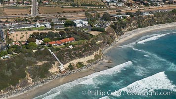 Aerial Photo of Swamis Marine Conservation Area.  Swami's State Marine Conservation Area (SMCA) is a marine protected area that extends offshore of Encinitas in San Diego County