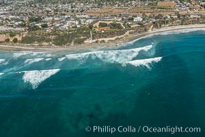 Aerial Photo of Swamis Marine Conservation Area.  Swamis State Marine Conservation Area (SMCA) is a marine protected area that extends offshore of Encinitas in San Diego County.