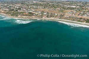 Aerial Photo of Swamis Marine Conservation Area.  Swami's State Marine Conservation Area (SMCA) is a marine protected area that extends offshore of Encinitas in San Diego County