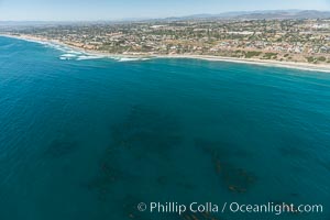 Aerial Photo of Swamis Marine Conservation Area.  Swami's State Marine Conservation Area (SMCA) is a marine protected area that extends offshore of Encinitas in San Diego County