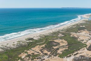 Aerial Photo of Tijuana River Mouth SMCA.  Tijuana River Mouth State Marine Conservation Area borders Imperial Beach and the Mexican Border