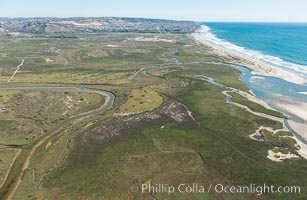 Aerial Photo of Tijuana River Mouth SMCA.  Tijuana River Mouth State Marine Conservation Area borders Imperial Beach and the Mexican Border