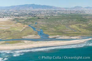 Aerial Photo of Tijuana River Mouth SMCA.  Tijuana River Mouth State Marine Conservation Area borders Imperial Beach and the Mexican Border