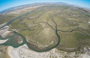 Aerial Photo of Tijuana River Mouth SMCA.  Tijuana River Mouth State Marine Conservation Area borders Imperial Beach and the Mexican Border