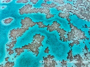 Aerial View of the extensive coral reefs offshore of Rakiraki, Fiji Islands