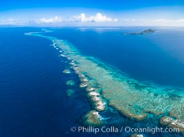 Aerial View of Namena Marine Reserve and Coral Reefs, Namena Island, Fiji