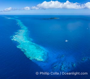 Aerial View of Namena Marine Reserve and Coral Reefs, Namena Island, Fiji