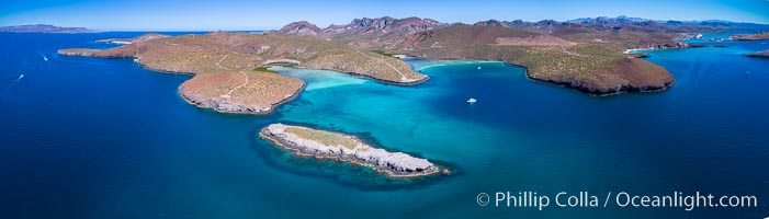 Aerial View near Playa Balandra and Lobera San Rafaelito, Sea of Cortez