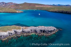 Aerial View near Playa Balandra and Lobera San Rafaelito, Sea of Cortez