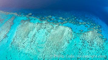 Aerial View of Vatu-i-Ra Coral Seascape, Fiji, Vatu I Ra Passage, Gau Island, Lomaiviti Archipelago