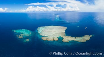 Aerial View of Vatu-i-Ra Coral Seascape, Fiji, Vatu I Ra Passage, Bligh Waters, Viti Levu Island