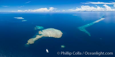 Aerial View of Vatu-i-Ra Coral Seascape, Fiji, Vatu I Ra Passage, Bligh Waters, Viti Levu Island