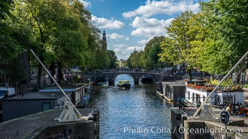 Amsterdam canals and quaint city scenery